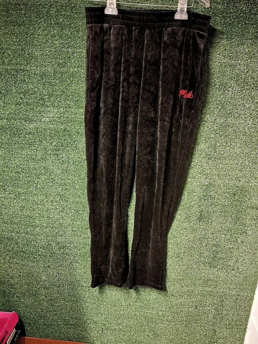 FILA Women's Velour Sweet pants in Black Size Large